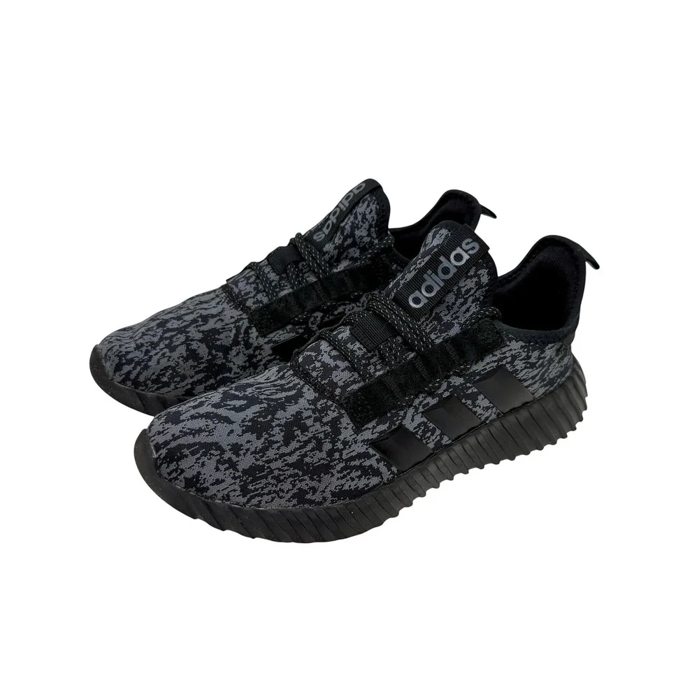 Adidas Kaptir Men's Sz 8.5 Grey Black Digital Camo Knit Running Shoes PWJ 001004